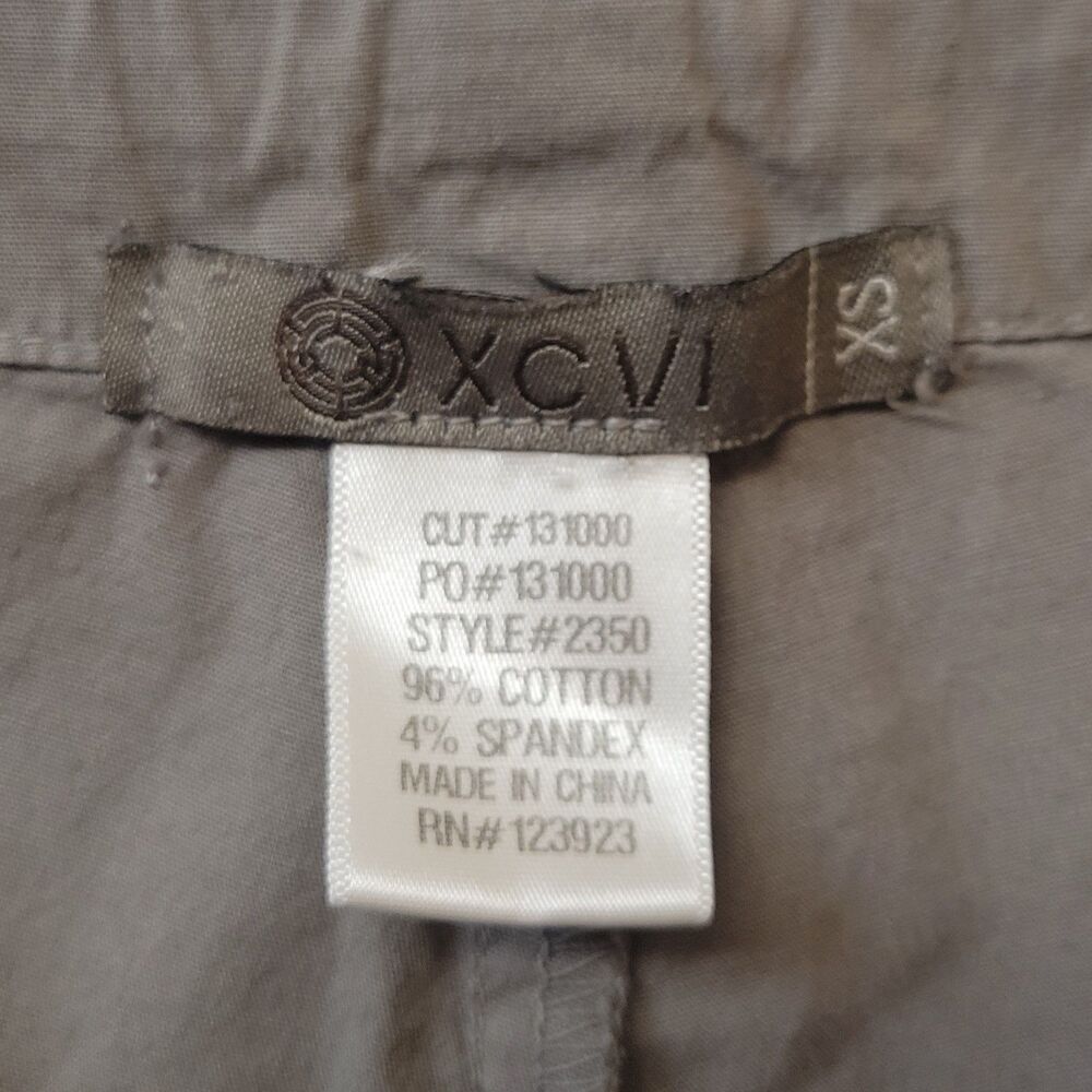 XCVI Cargo Capri Wide-Leg Side Slits Ruffled Gray Women Size XS Pants - Picture 8 of 10